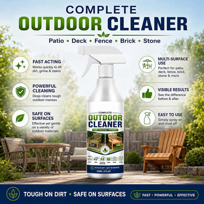 Outdoor Surface Cleaner Spray, Fast Acting Stain Remover for Patio, Wooden Furniture & Outdoor Surfaces