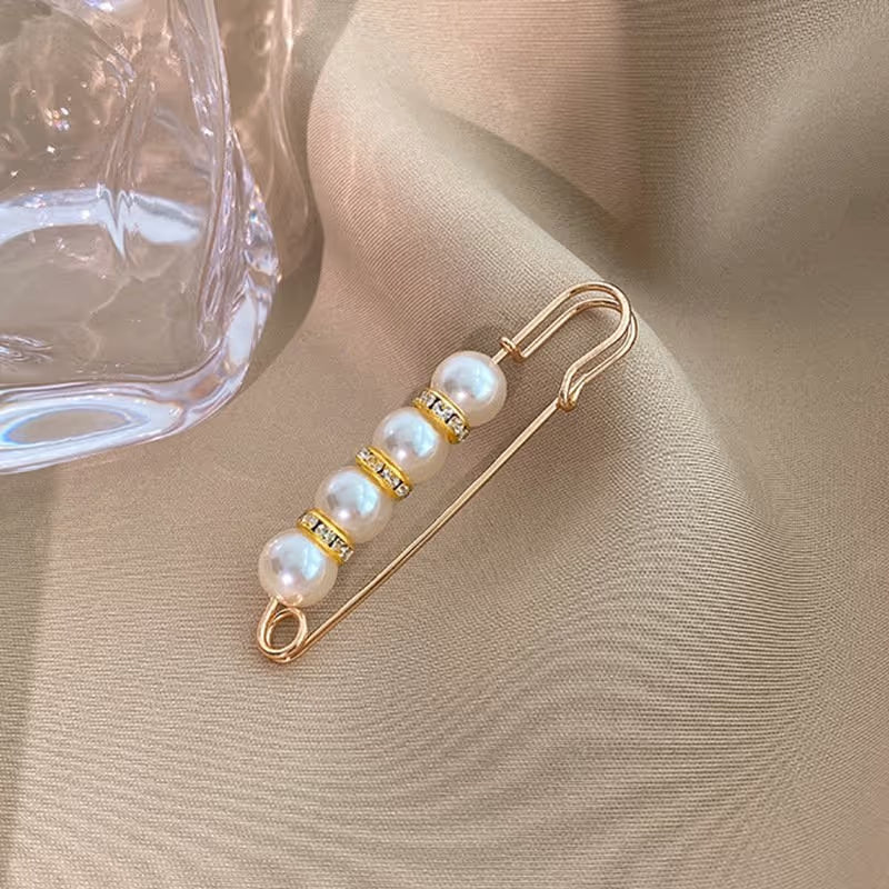 🔥Fancy Rhinestones Pearls Safety Pin Brooch