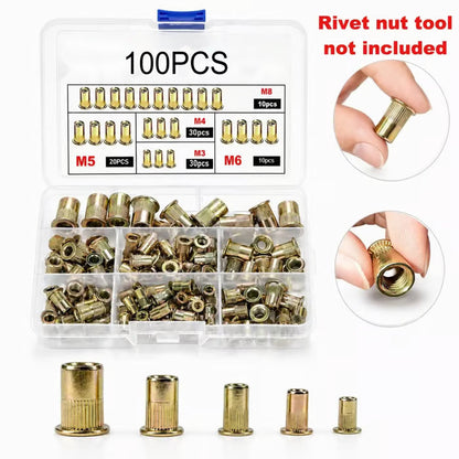 🛠️Head Rivet Nut Tool, M3 M4 M5 M6 M8 Rivnut Kit,Carbon Steel Rivnut Set