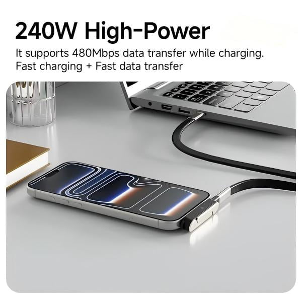 🔥⚡240W SuperCharge Detachable 2-in-1 Charging Cable