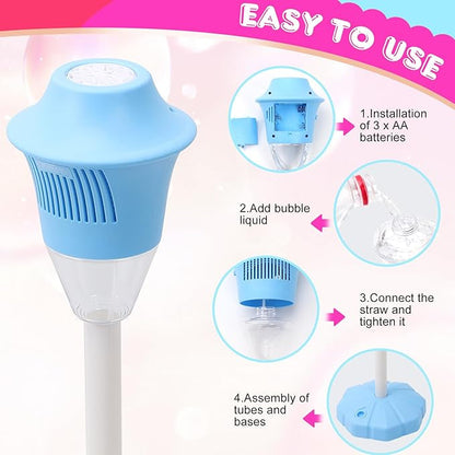 ✨ One-Button Bubble Machine – LED Lights, Day & Night Fun, for Kids & Parties ☃