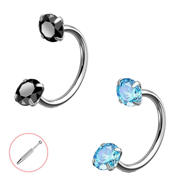 Horseshoe Gem Nose Ring – Internally Threaded & Comfortable