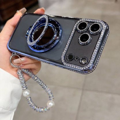 ✨💎Sparkling Diamond Women's Phone Case with Mirror & Stand for iPhone💖