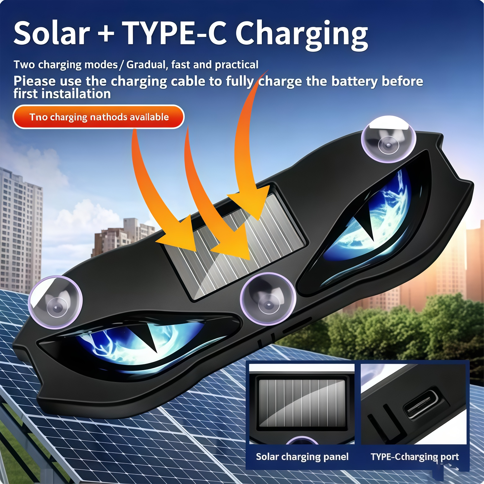 🚗🔆 Solar-Powered LED Car Warning Light – Solar-powered, weatherproof, automatic activation at dark – for more safety on the roadside. 🔥🛡️