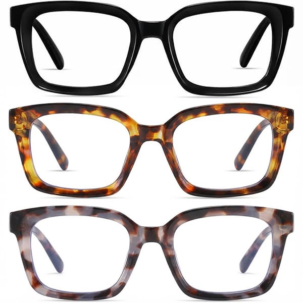 ✨👓Tortoiseshell Reading Glasses – Blue Light Blocking Oversized Square Readers