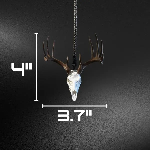 Whitetail Deer Skull Rearview Mirror Hanger