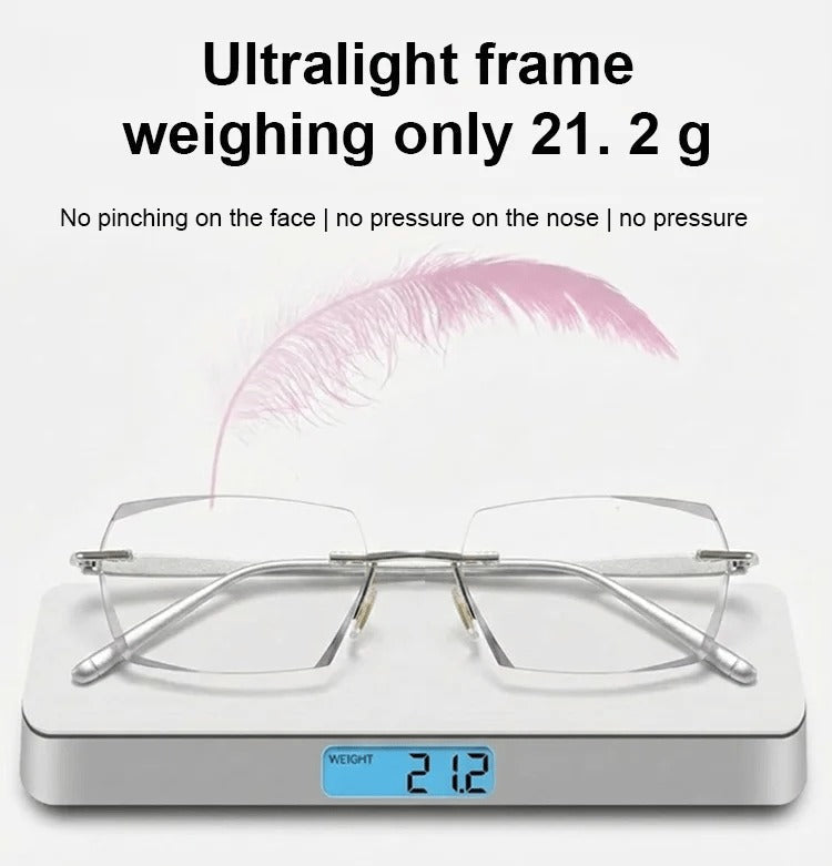 🔥Buy 1 Get 1 Free (2 pairs) – 【Co-Created by Designers】Gypsophila Smart Zoom and Color-Changing Reading Glasses