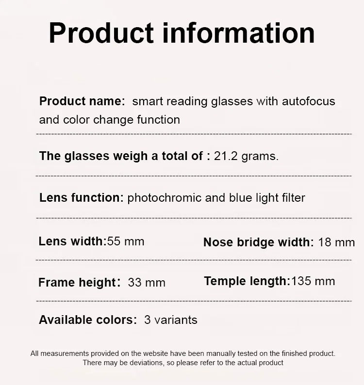 🔥Buy 1 Get 1 Free (2 pairs) – 【Co-Created by Designers】Gypsophila Smart Zoom and Color-Changing Reading Glasses