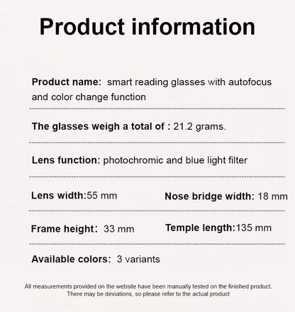 🔥Buy 1 Get 1 Free (2 pairs) – 【Co-Created by Designers】Gypsophila Smart Zoom and Color-Changing Reading Glasses