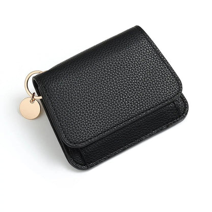 Women's Elegant Minimalist Short Slim Wallet All-match Trendy Mini 3 Bifold Purse RFID Blocking Card Holder Money Clip ID Window Compact Coin Purse Ideal Gift