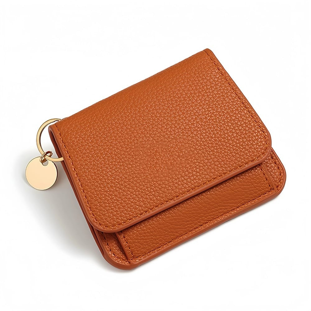 Women's Elegant Minimalist Short Slim Wallet All-match Trendy Mini 3 Bifold Purse RFID Blocking Card Holder Money Clip ID Window Compact Coin Purse Ideal Gift