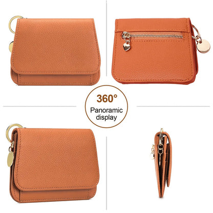 Women's Elegant Minimalist Short Slim Wallet All-match Trendy Mini 3 Bifold Purse RFID Blocking Card Holder Money Clip ID Window Compact Coin Purse Ideal Gift