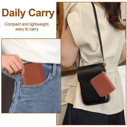 Women's Elegant Minimalist Short Slim Wallet All-match Trendy Mini 3 Bifold Purse RFID Blocking Card Holder Money Clip ID Window Compact Coin Purse Ideal Gift