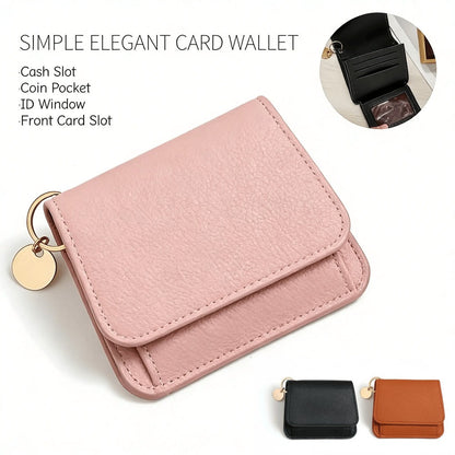 Women's Elegant Minimalist Short Slim Wallet All-match Trendy Mini 3 Bifold Purse RFID Blocking Card Holder Money Clip ID Window Compact Coin Purse Ideal Gift