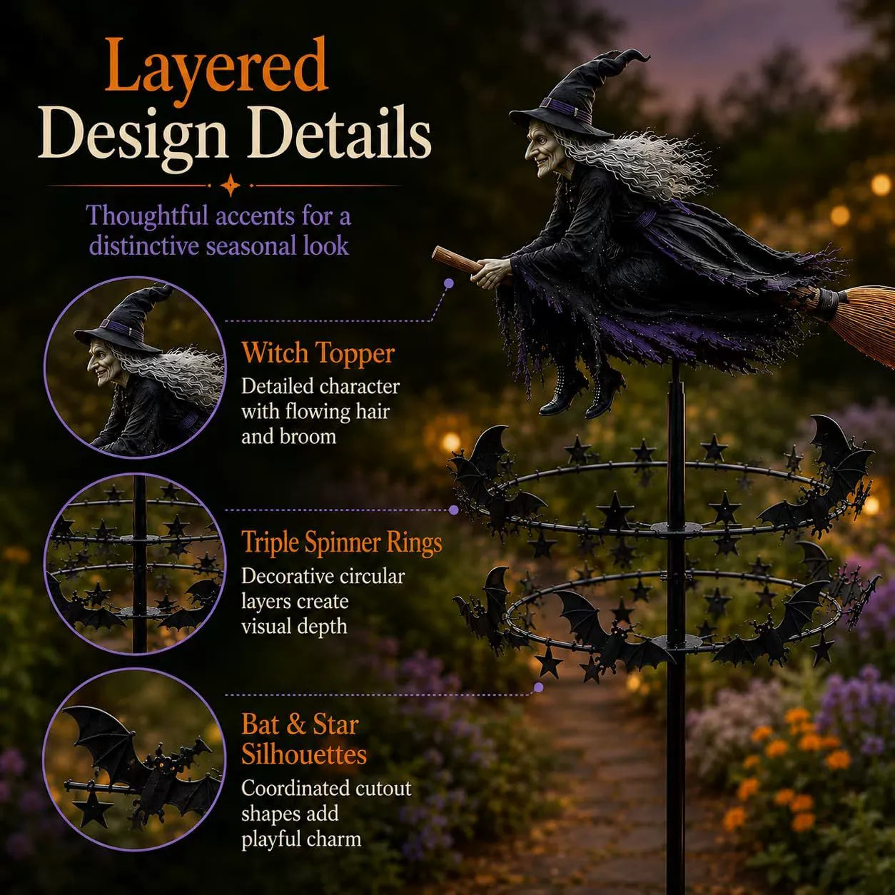 🧙‍♀️ The Enchanted Witch Garden Wind Spinner