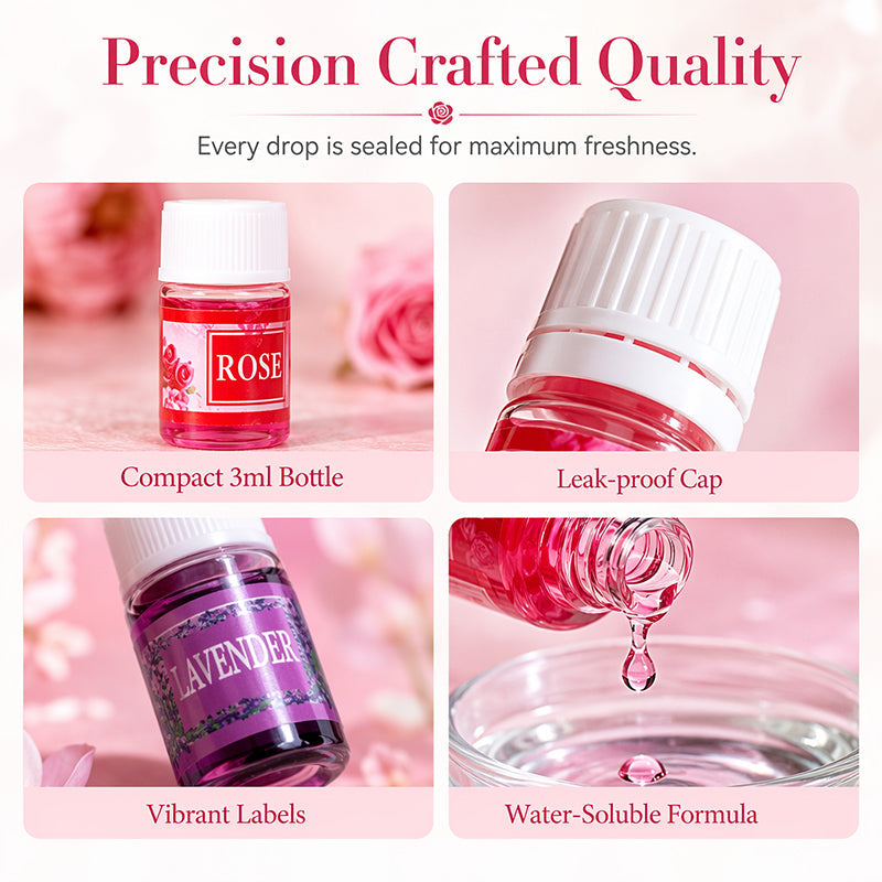 12-Pack Water Soluble Essential Oils Set – Fresh Fragrance for Diffusers, Humidifiers & DIY Crafts 🌺✨